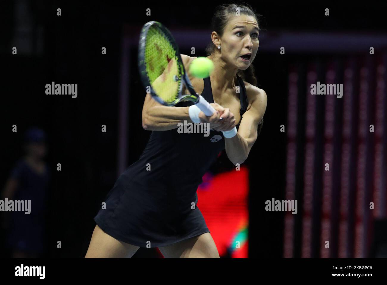 Vitaliya Dyatchenko (Russia) durante una partita contro Maria Sakkari (Grecia) per il torneo Ladies Trophy 2020 a San Pietroburgo, Russia, il 10 febbraio 2020. (Foto di Valya Egorshin/NurPhoto) Foto Stock