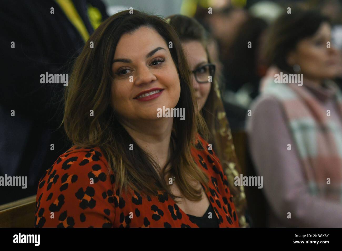 Abby Johnson, un attivista americano anti-aborto ed ex direttore clinico di Planned Parenthood, ha visto prima del suo discorso al Santuario della Divina Misericordia a Cracovia. Mercoledì 12 febbraio 2020 a Cracovia, Polonia. (Foto di Artur Widak/NurPhoto) Foto Stock