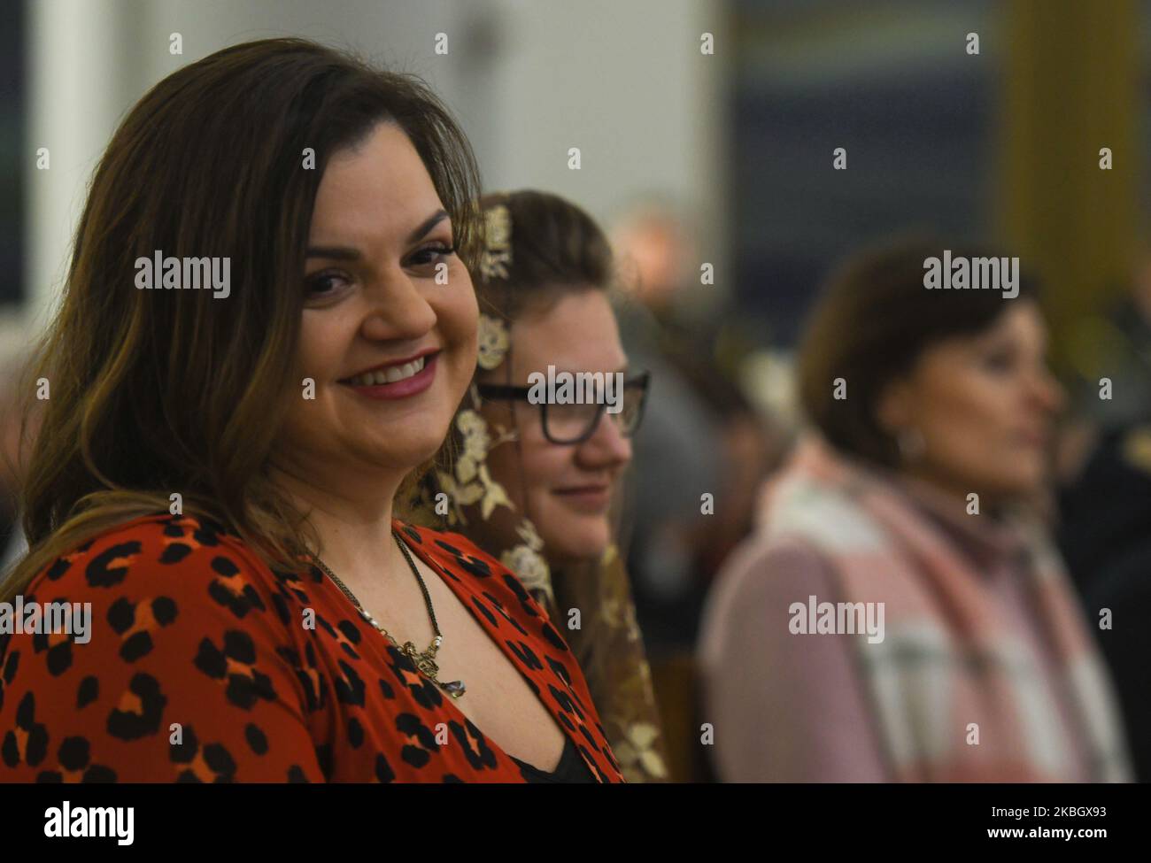Abby Johnson, un attivista americano anti-aborto ed ex direttore clinico di Planned Parenthood, ha visto prima del suo discorso al Santuario della Divina Misericordia a Cracovia. Mercoledì 12 febbraio 2020 a Cracovia, Polonia. (Foto di Artur Widak/NurPhoto) Foto Stock
