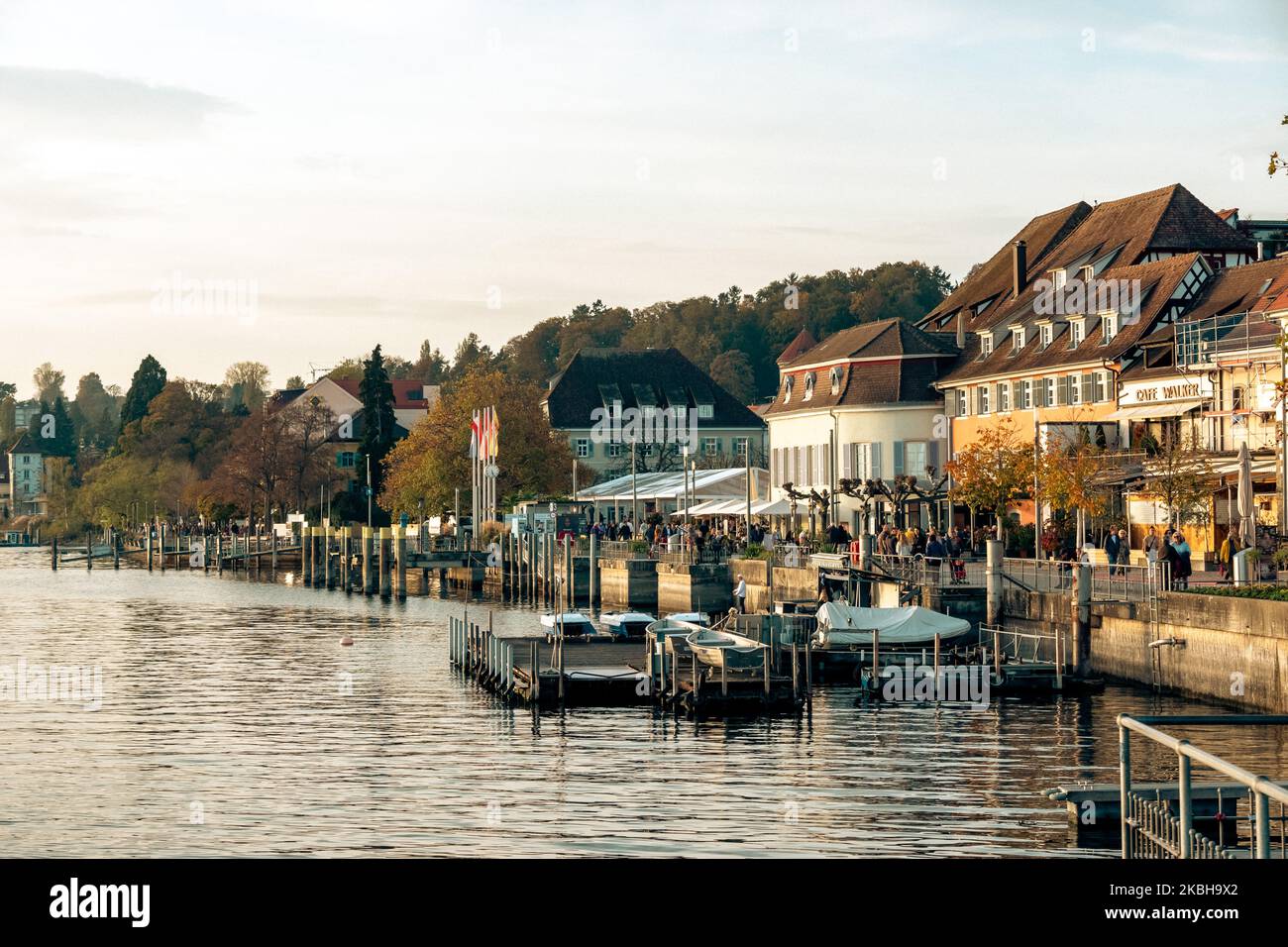 Panorama della città vecchia di Ueberlingen sul Lago di Costanza Foto Stock