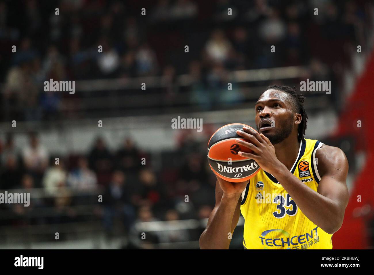 Landry Nnoko of ALBA Berlin in action during the EuroLeague Basketball match between Zenit St Petersburg and ALBA Berlin on February 20, 2020 at Sibur Arena in Saint Petersburg, Russia. (Photo by Igor Russak/NurPhoto) Foto Stock