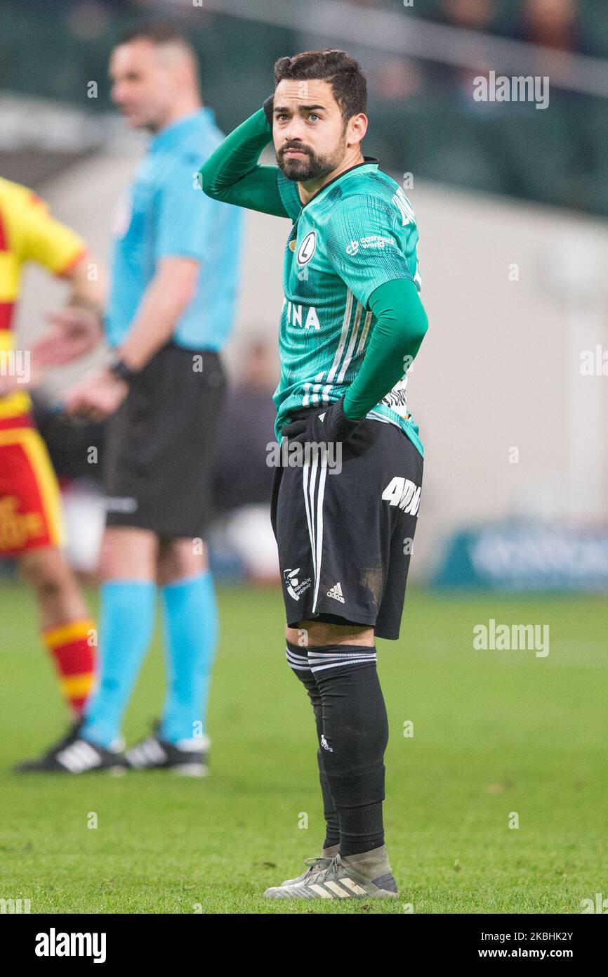 Luquinhas (Legia) durante la partita della Lega Polacca tra Legia Warsaw e Jagiellonia Bialystok, a Varsavia, Polonia, il 22 febbraio 2020. (Foto di Foto Olimpik/NurPhoto) Foto Stock