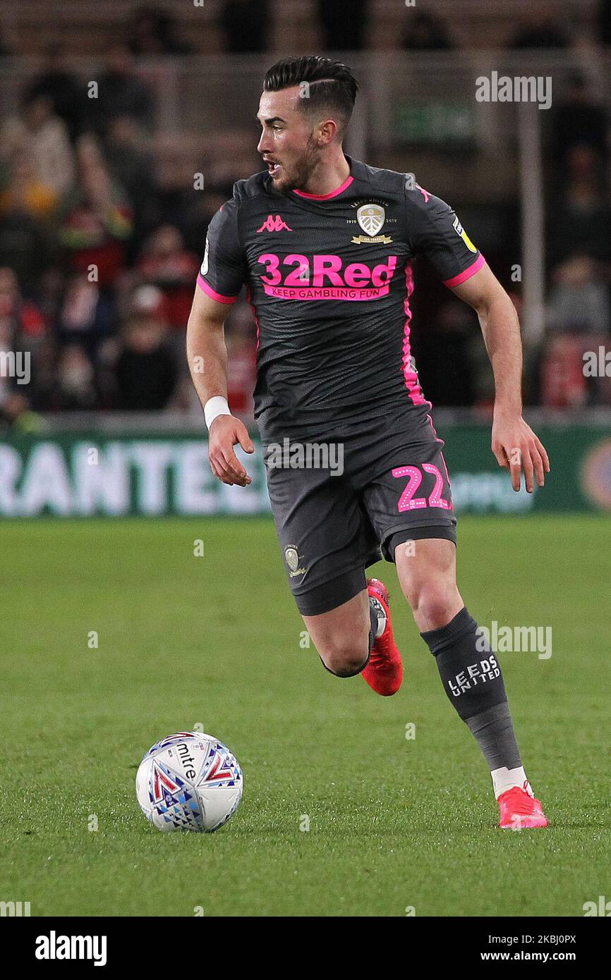 Jack Harrison di Leeds United durante la partita del campionato Sky Bet tra Middlesbrough e Leeds United al Riverside Stadium di Middlesbrough mercoledì 26th febbraio 2020. (Foto di Mark Fletcher/MI News/NurPhoto) Foto Stock