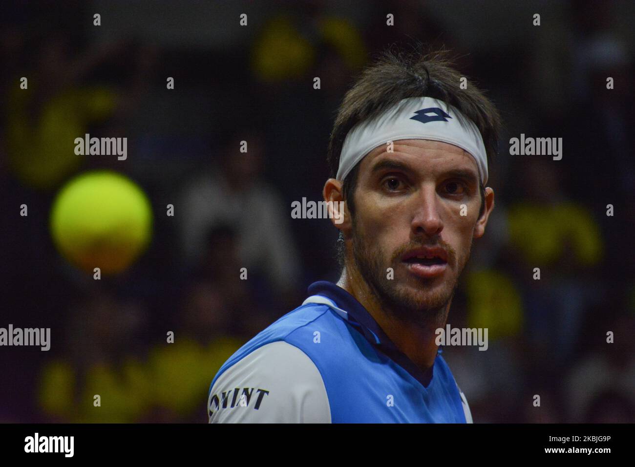 Leonardo Mayer durante la Rakuten Qualifiers Davis Cup 2020, a Bogotà, Colombia, il 7 marzo 2020. (Foto di Vanessa Jimenez Gonzalez/NurPhoto) Foto Stock