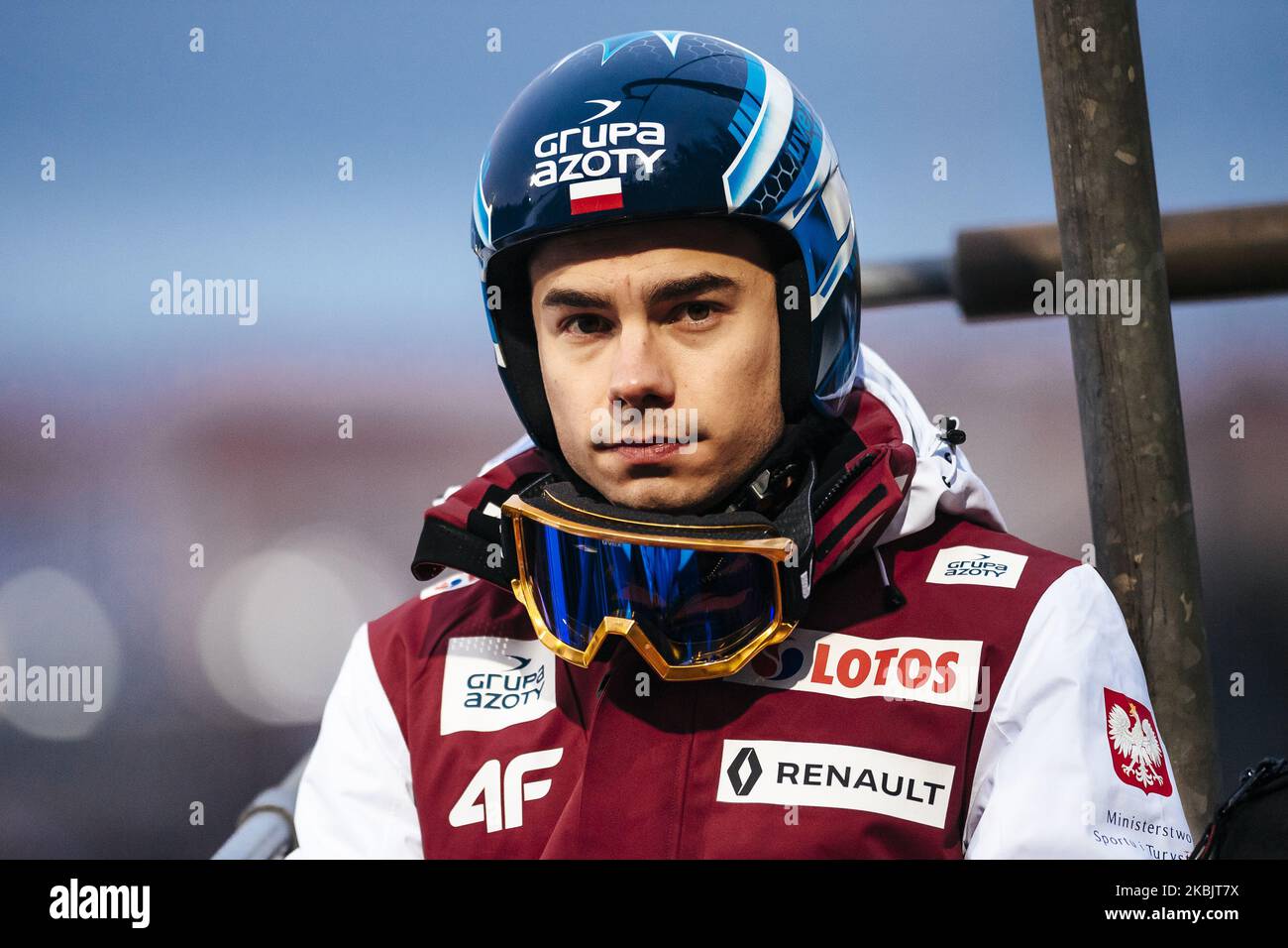 Jakub Wolny durante la gara maschile della grande squadra di montagna HS130 della FIS Ski Jumping World Cup a Lahti, Finlandia, il 29 febbraio 2020. (Foto di Antti Yrjonen/NurPhoto) Foto Stock