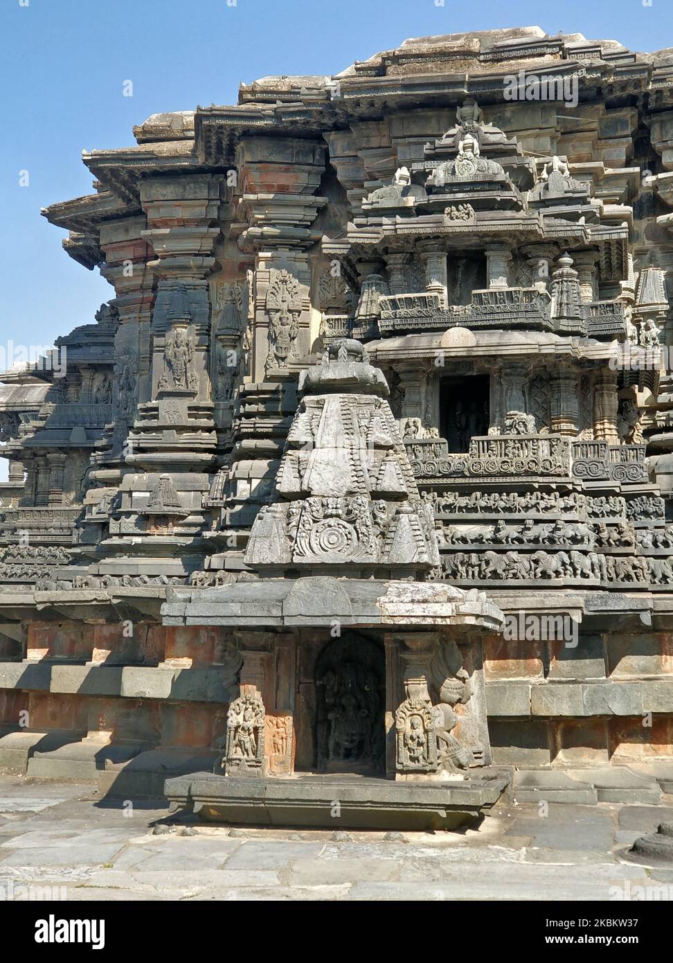 Chennakeshava Tempio di Belur è un tempio indù del 12th ° secolo a Hassan, Karnataka, India Foto Stock