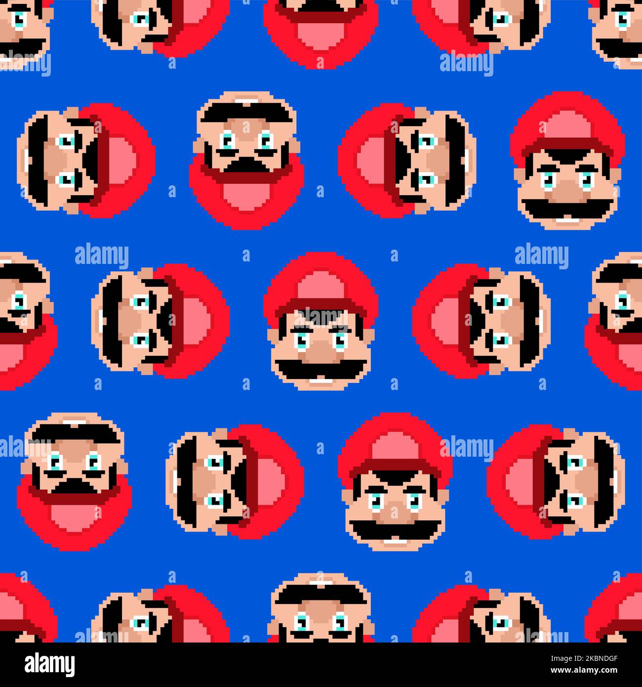 Schema di gioco Mustachioed Plumber. Ornamento di tessuto per bambini Illustrazione Vettoriale
