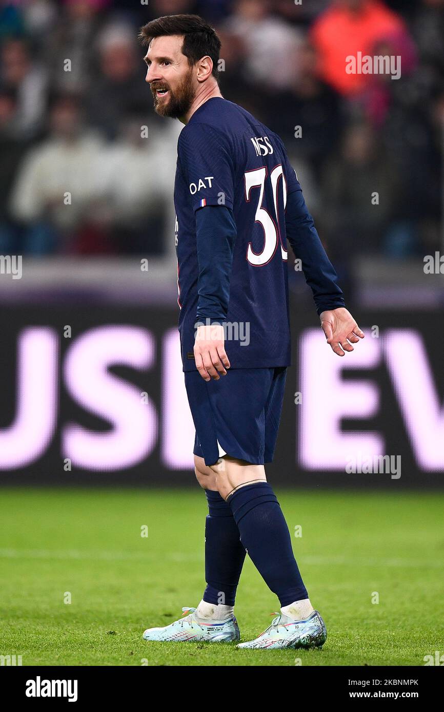 Torino, Italia. 02 novembre 2022. Lionel messi del Paris Saint-Germain FC si occupa della partita di calcio della UEFA Champions League tra Juventus FC e Paris Saint-Germain FC. Credit: Nicolò campo/Alamy Live News Foto Stock