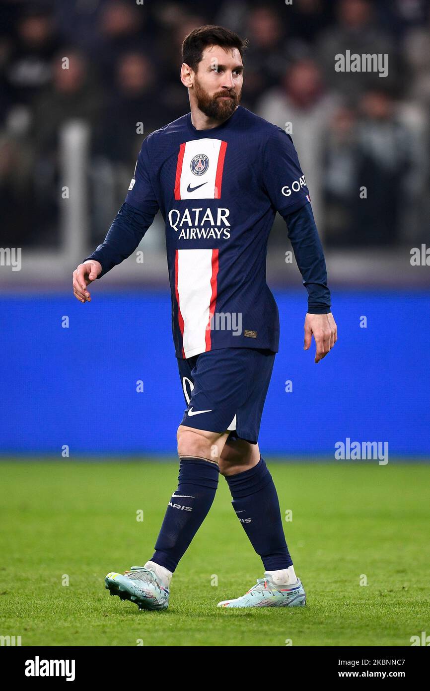 Torino, Italia. 02 novembre 2022. Lionel messi del Paris Saint-Germain FC si occupa della partita di calcio della UEFA Champions League tra Juventus FC e Paris Saint-Germain FC. Credit: Nicolò campo/Alamy Live News Foto Stock