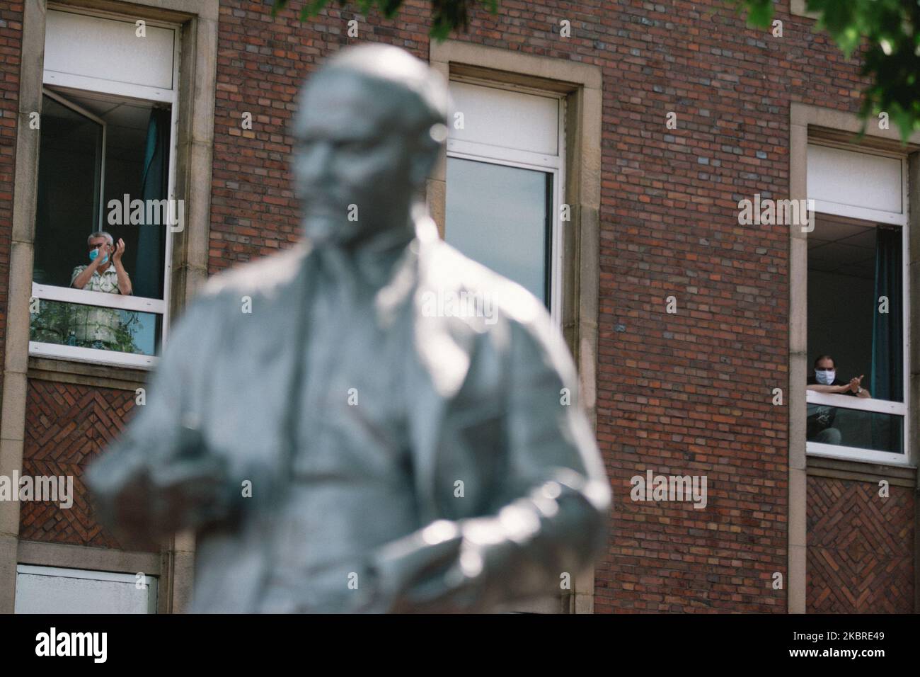 La statua di Lenin è vista a Gelsenkrichen. (Foto di Ying Tang/NurPhoto) Foto Stock