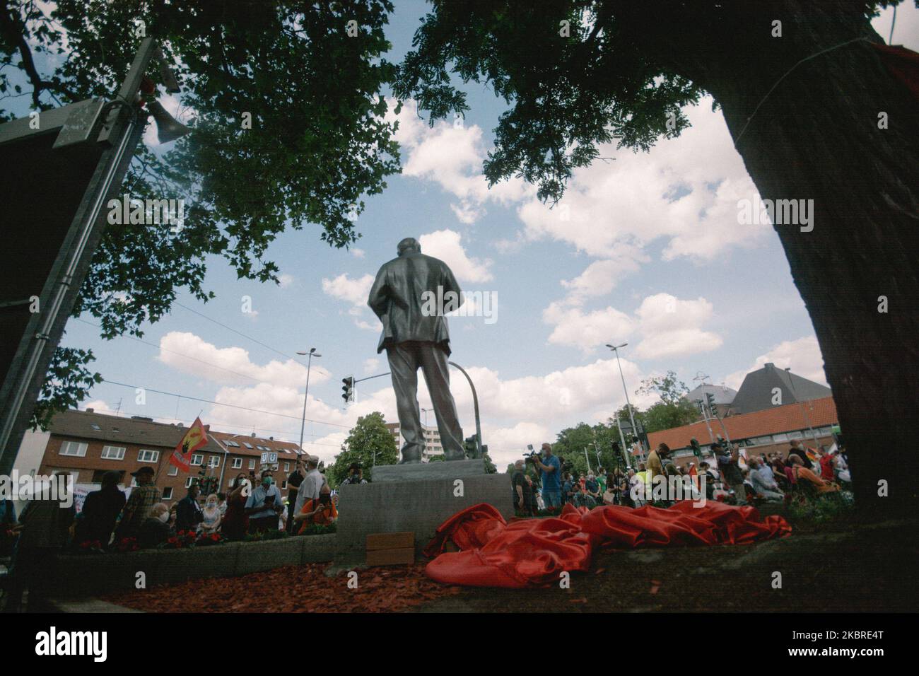 La statua di Lenin è vista a Gelsenkrichen. (Foto di Ying Tang/NurPhoto) Foto Stock