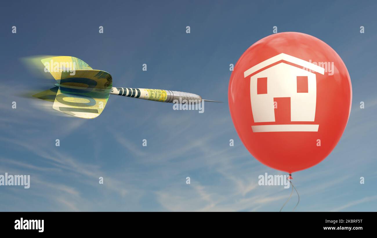 Il sogno di possedere una casa è infranto Foto Stock