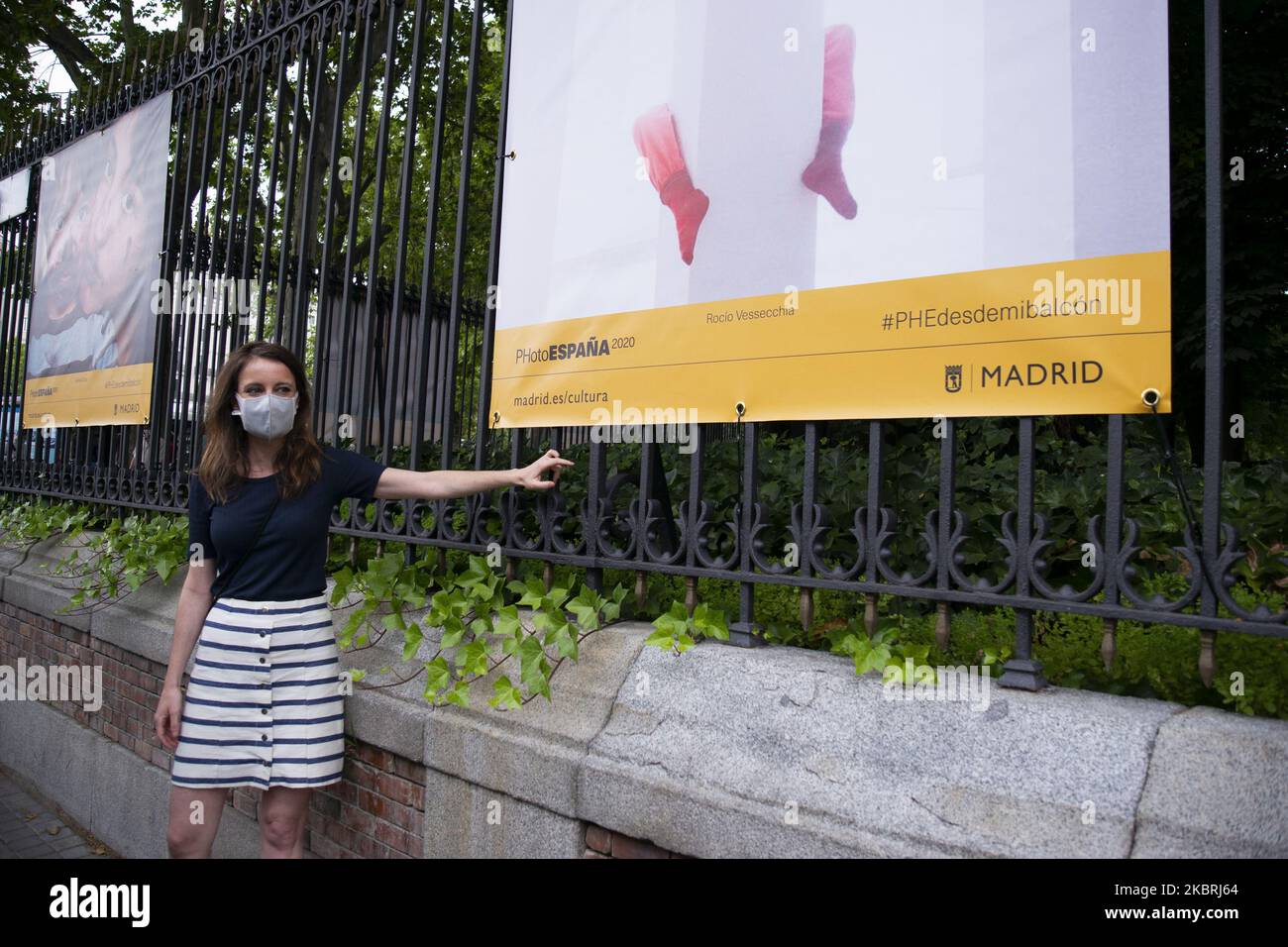 Andrea Levy visita la mostra fotografica di Photoespana ' Desde mi Ventana' durante el COVID-19 a Madrid il 24 giugno 2020 a Madrid, Spagna. (Foto di Oscar Gonzalez/NurPhoto) Foto Stock