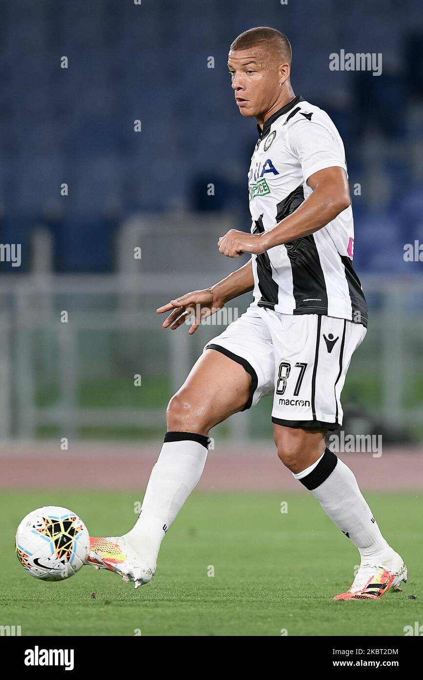 Sebastian De Maio di Udinese durante la Serie Una partita tra AS Roma e Udinese allo Stadio Olimpico di Roma il 2 luglio 2020. (Foto di Giuseppe Maffia/NurPhoto) Foto Stock