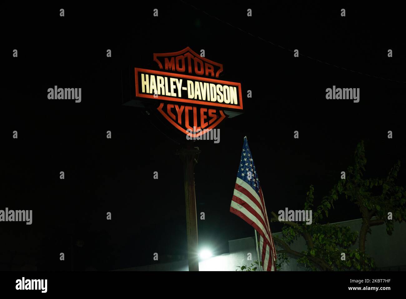 Una visione della concessionaria Harley-Davidson a Queens, New York, USA., il 4 luglio 2020. (Foto di John Nacion/NurPhoto) Foto Stock
