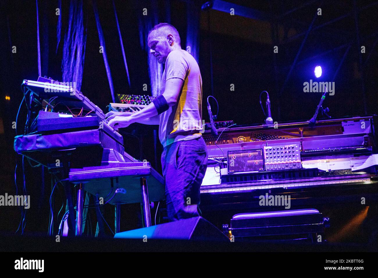 Pianista, compositore e membro della Subsonica Boosta, vero nome Davide Dileo, suona dal vivo al Castello Sforzesco di Milano il 17 2020 luglio (Foto di Mairo Cinquetti/NurPhoto) Foto Stock