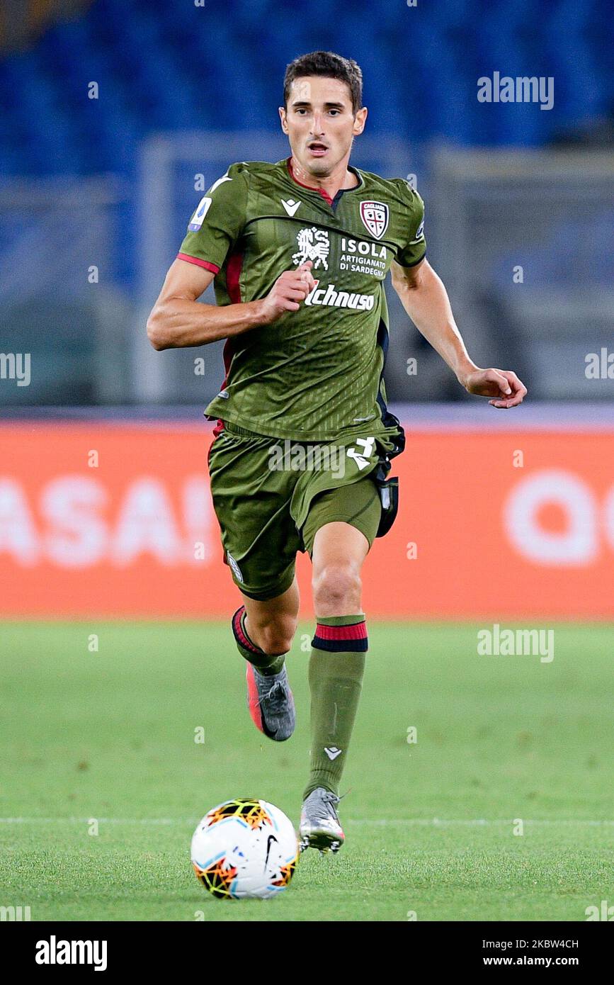 Federico Mattiello di Cagliari Calcio durante la Serie A match tra SS Lazio e Cagliari Calcio allo Stadio Olimpico, Roma, Italia il 23 luglio 2020. (Foto di Giuseppe Maffia/NurPhoto) Foto Stock