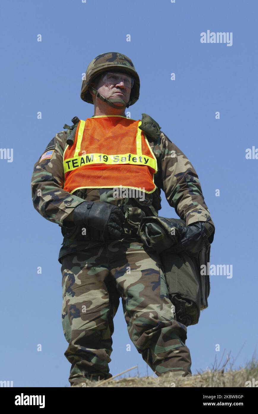 Marzo 20, 2005-Chilgok, Corea del Sud-USA i veicoli della Brigata militare Stryker prendono parte ad un esercizio su Operation Road a Chilgok-Gun, Corea del Sud. (Foto di Seung-il Ryu/NurPhoto) Foto Stock