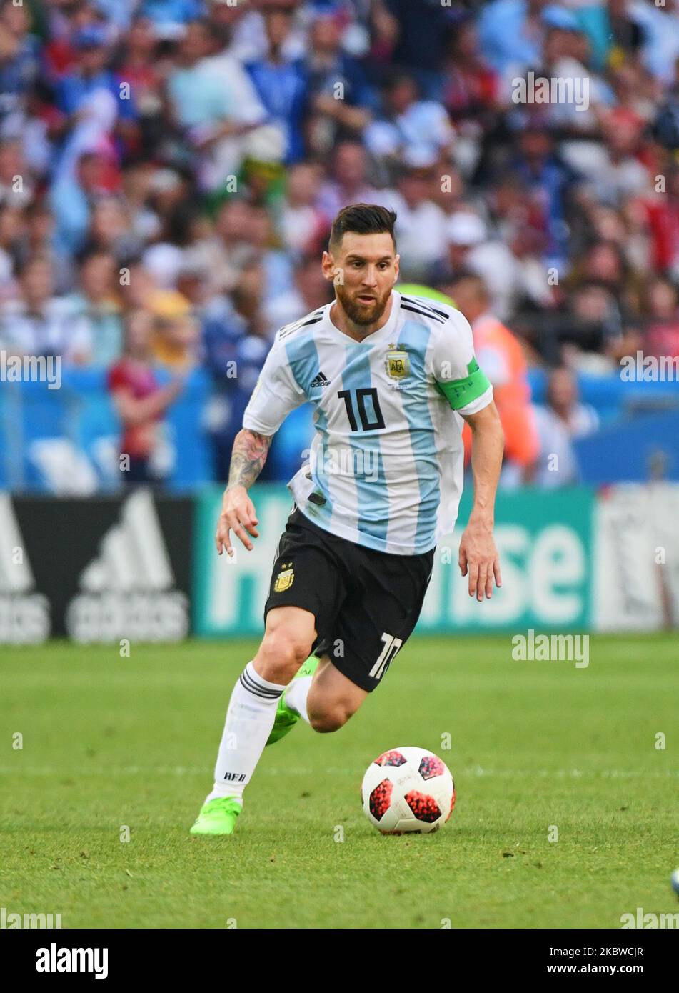 Lionel messi di Argentina durante la partita di Coppa del mondo FIFA Francia contro Argentina a Kazan Arena, Kazan, Russia il 30 giugno 2018. (Foto di Ulrik Pedersen/NurPhoto) Foto Stock