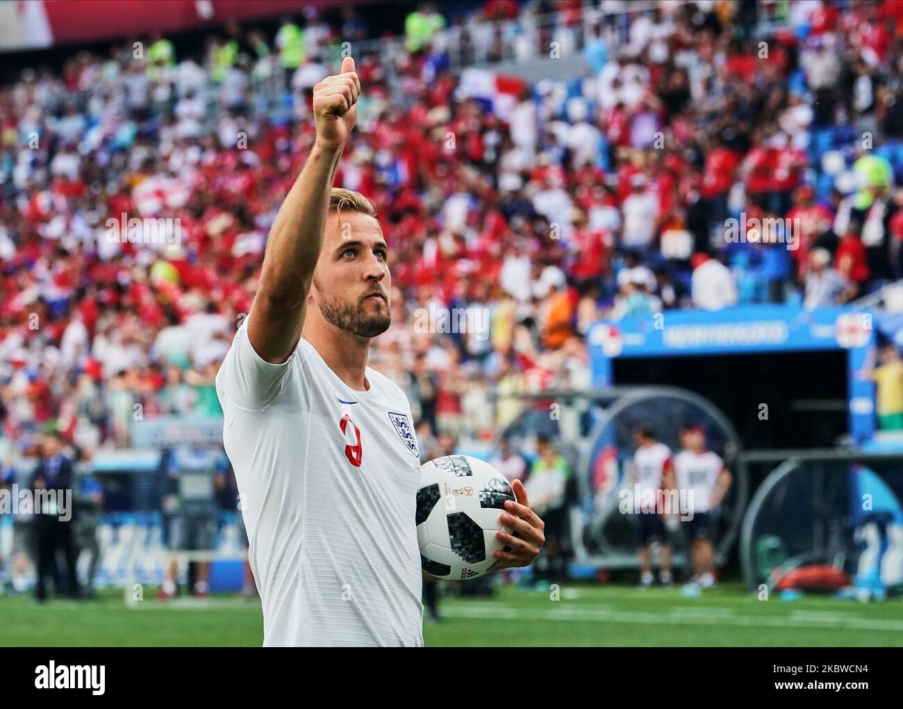 Harry Kane dell'Inghilterra dopo la partita della Coppa del mondo FIFA Inghilterra contro Panama allo stadio Nizhny Novgorod, Nizhny Novgorod, Russia il 24 giugno 2018. (Foto di Ulrik Pedersen/NurPhoto) Foto Stock