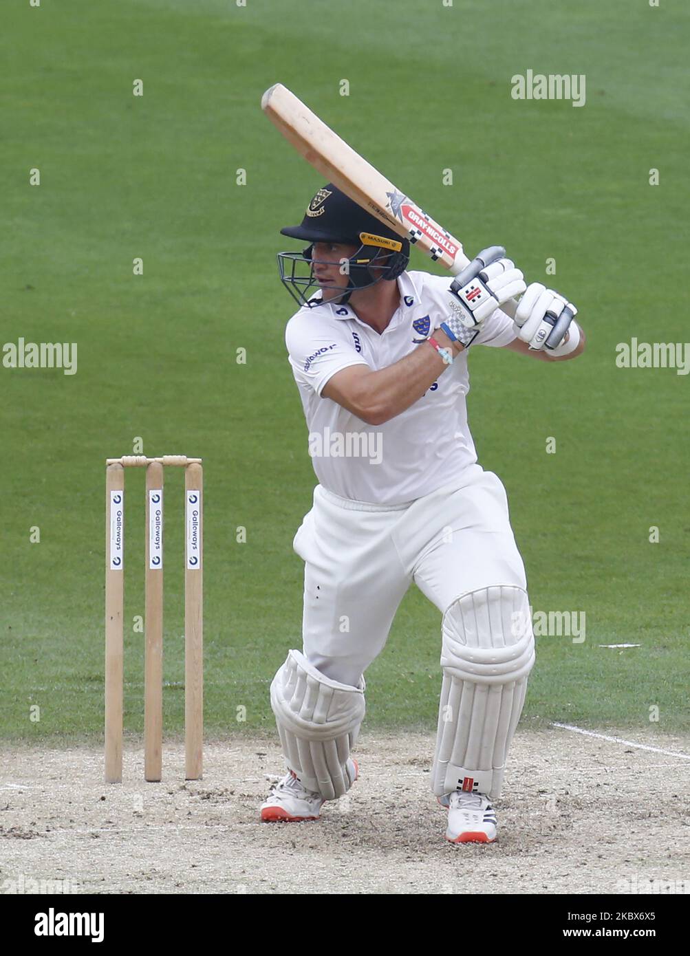 HOVE, Regno Unito, 15 AGOSTO: Harry Finch del Sussex in azione durante il giorno uno del Bob Willis Trophy Southern Group tra Sussex CCC e Essex CCC a 1st Central County Ground, Brighton e Hove, Inghilterra il 15th agosto, 2020 (Foto di Action Foto Sport/NurPhoto) Foto Stock