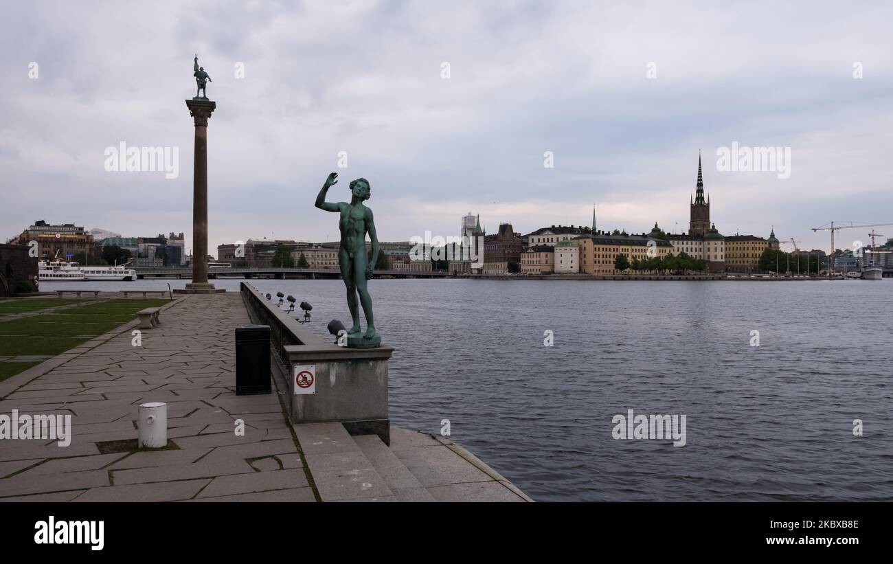 Dettaglio architettonico del Municipio di Stoccolma (Stockholms stadshus), sede del comune di Stoccolma e sede del banchetto del Premio Nobel Foto Stock