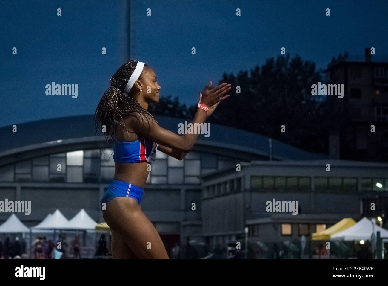 Larissa Iapichino compete nel Long Jump durante la 110° edizione dei Campionati Italiani di Atletica allo Stadio Colbachini di Padova, il 29 agosto 2020. (Foto di massimo Bertolini/NurPhoto) Foto Stock