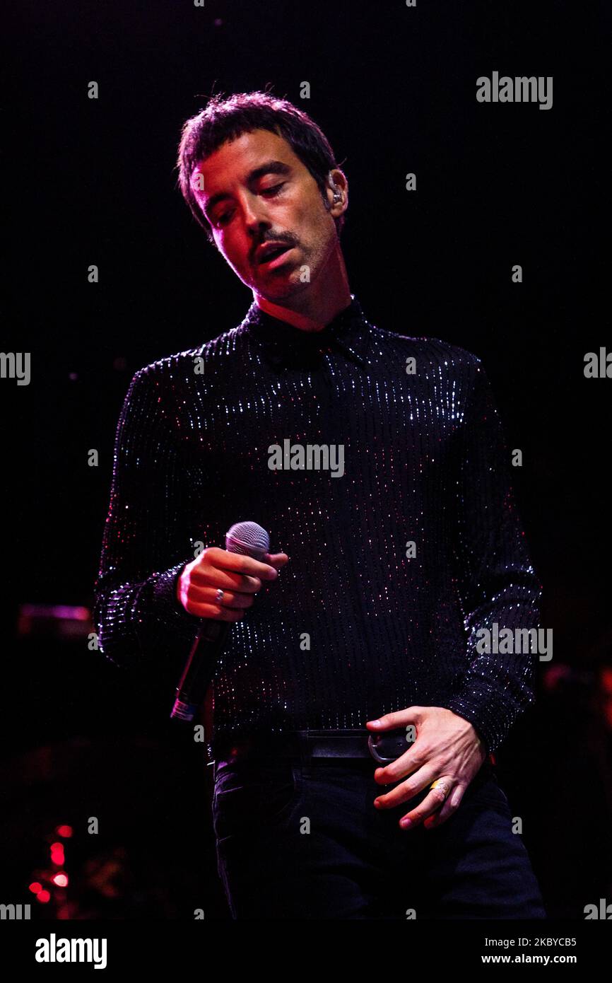 Diodato, vincitore del Sanremo Festival 2020, si esibisce dal vivo al Castello Sforzesco di Milano il 07 2020 settembre (Foto di Mairo Cinquetti/NurPhoto) Foto Stock
