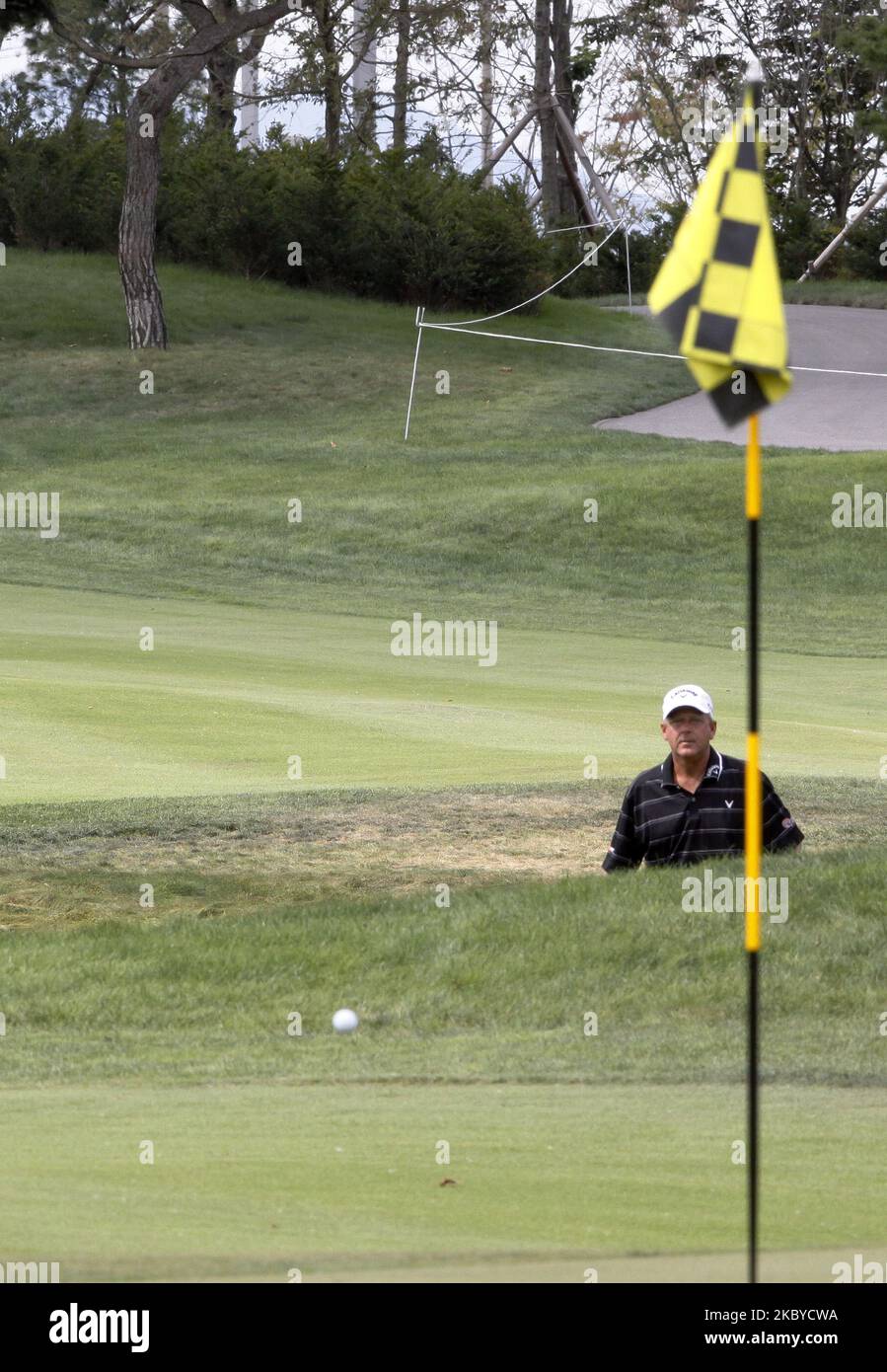 Mark Brooks of USA, 14th hall putt durante il PGA Tour Songdo IBD campionato finale round al Jack Nicklaus golf club a Incheon il 18 settembre 2011. (Foto di Seung-il Ryu/NurPhoto) Foto Stock