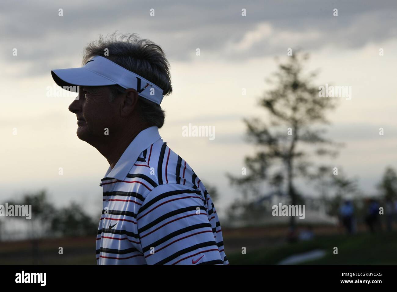 John Cook of USA, suona di 18th sala durante il PGA Tour Songdo IBD finale del campionato straordinario al Jack Nicklaus golf club di Incheon il 18 settembre 2011. (Foto di Seung-il Ryu/NurPhoto) Foto Stock