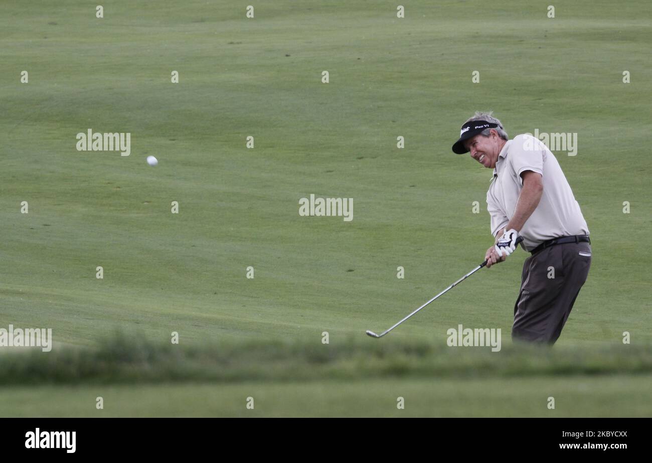 Ted Schulz degli Stati Uniti, 18th hall putt durante il PGA Tour Songdo IBD campionato finale turno al Jack Nicklaus golf club a Incheon il 18 settembre 2011. (Foto di Seung-il Ryu/NurPhoto) Foto Stock