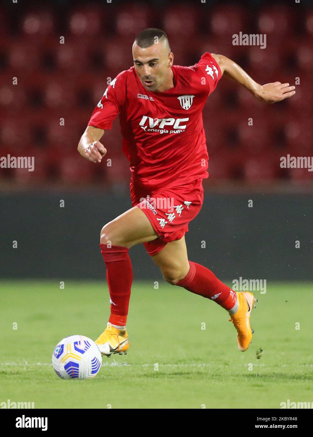 Gabriele Moncini di SC Benevento durante la partita di calcio amichevole SC Benevento contro SC Reggina allo Stadio Vigorito di Benevento il 12 settembre 2020 (Foto di Matteo Ciambelli/NurPhoto) Foto Stock