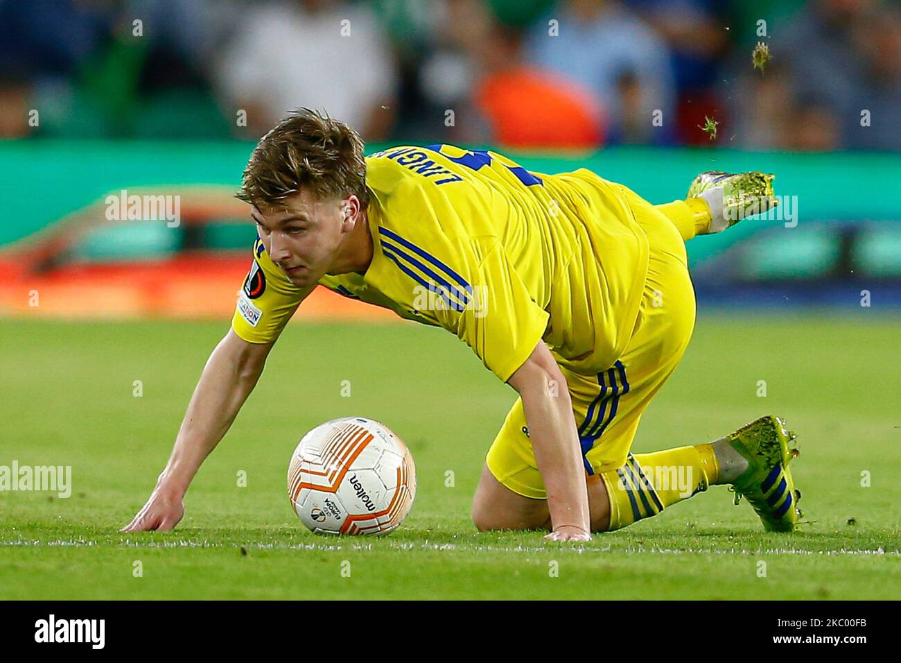 Lucas Lingman di HJK Helsinki durante la partita della UEFA Europa League tra Real Betis e HJK Helsinki, gruppo C, giocata allo stadio Benito Villamarin il 03 novembre 2022 a Siviglia, Spagna. (Foto di Antonio Pozo / PRESSIN) Foto Stock