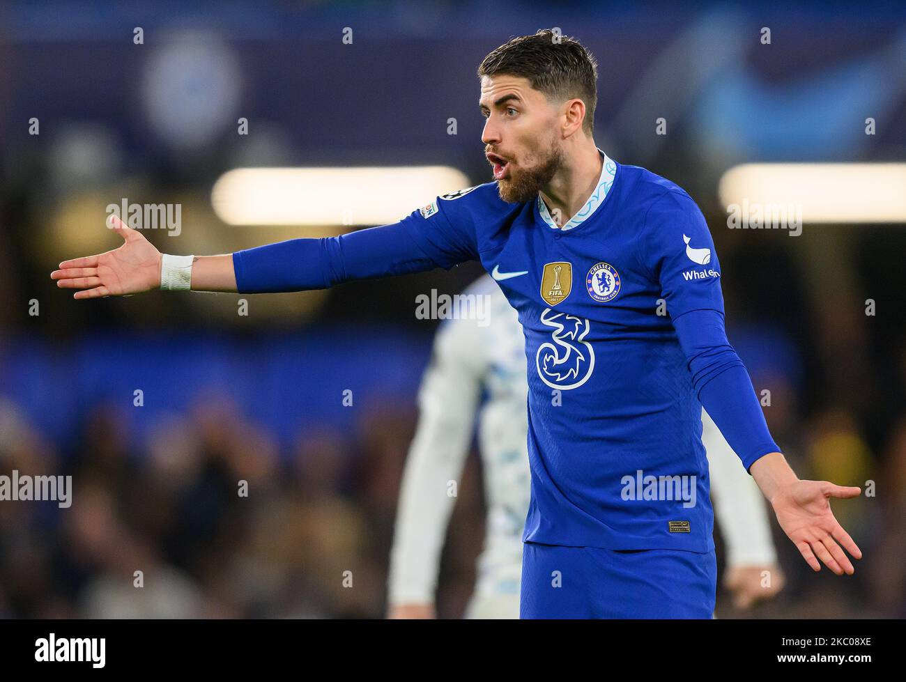 02 Nov 2022 - Chelsea contro Dinamo Zagreb - UEFA Champions League - Gruppo e - Stamford Bridge Jorginho di Chelsea durante la partita UEFA Champions League Group e a Stamford Bridge, Londra. Foto : Mark Pain / Alamy Foto Stock