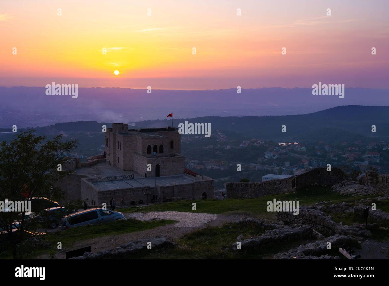 Museo Skanderbeg, Castello di Kruja in Albania Foto Stock