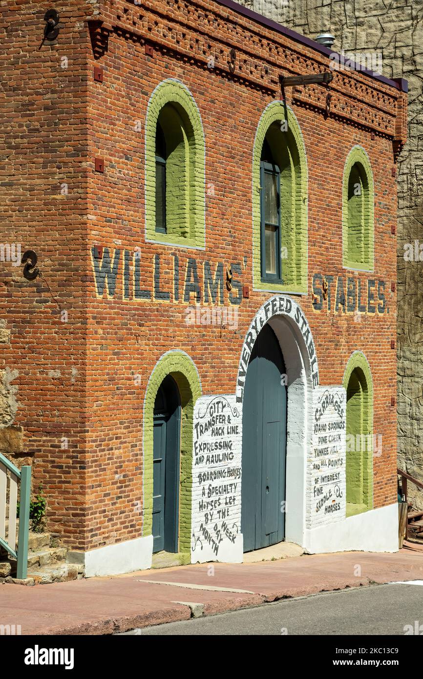 Edificio storico delle scuderie Williams, Central City, Colorado USA Foto Stock