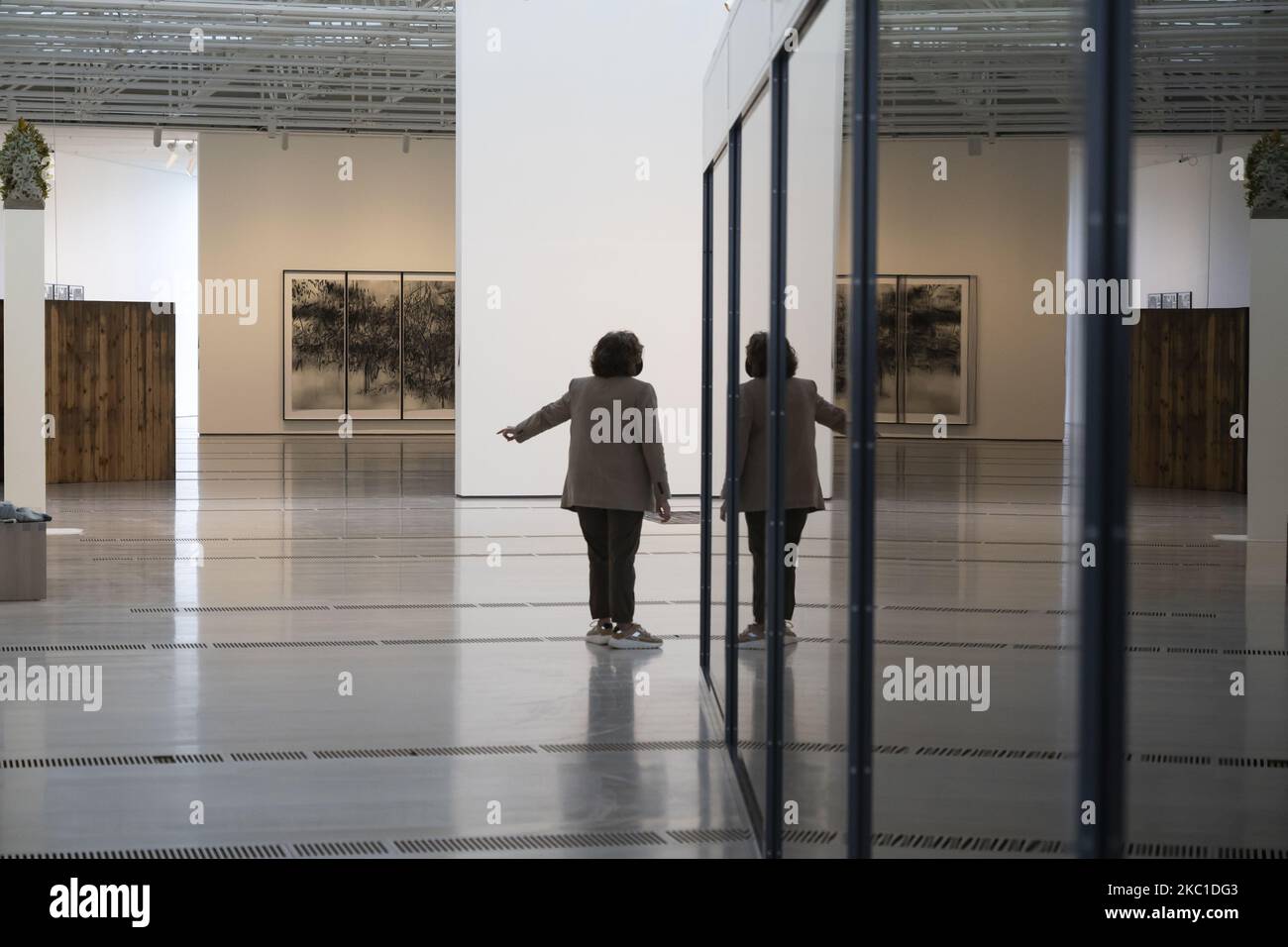 Panoramica generale della nuova proposta del Centro Botanico di Santander, Spagna, il 9 ottobre 2020 dal titolo ''arte e architettura: Un dialogo'' (Foto di Joaquin Gomez Sastre/NurPhoto) Foto Stock