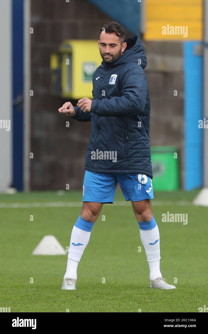 Sam Hird di Barrow durante la partita della Sky Bet League 2 tra Barrow e Leyton Orient a Holker Street, Barrow-in-Furness sabato 10th ottobre 2020. (Foto di Mark Fletcher/MI News/NurPhoto) Foto Stock