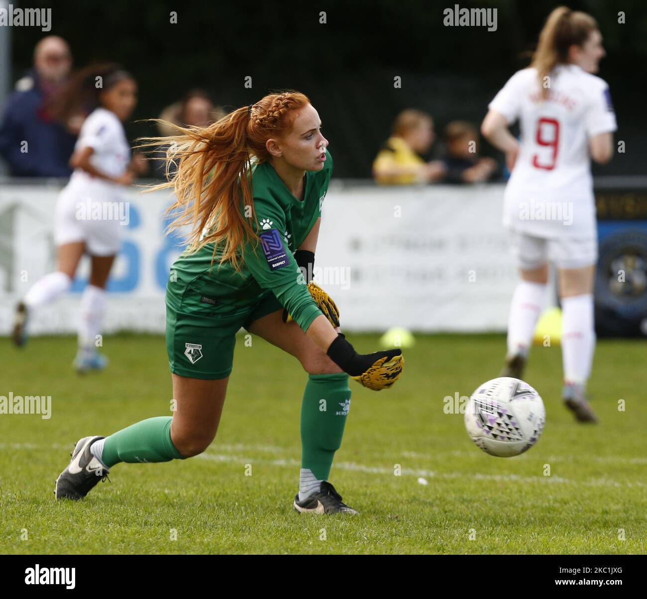 Sophie Harris di Watford Ladies durante la fa Women's National League - Southern Premier Division match tra Crawley Wasps Ladies e Watford Ladies a Horley Town il 11 ottobre 2020 a Horley, Inghilterra (Photo by Action Foto Sport/NurPhoto) Foto Stock