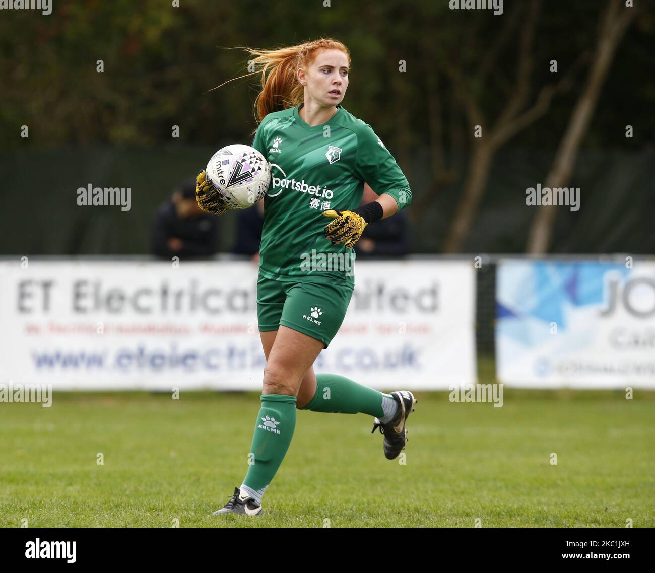 Sophie Harris di Watford Ladies durante la fa Women's National League - Southern Premier Division match tra Crawley Wasps Ladies e Watford Ladies a Horley Town il 11 ottobre 2020 a Horley, Inghilterra (Photo by Action Foto Sport/NurPhoto) Foto Stock