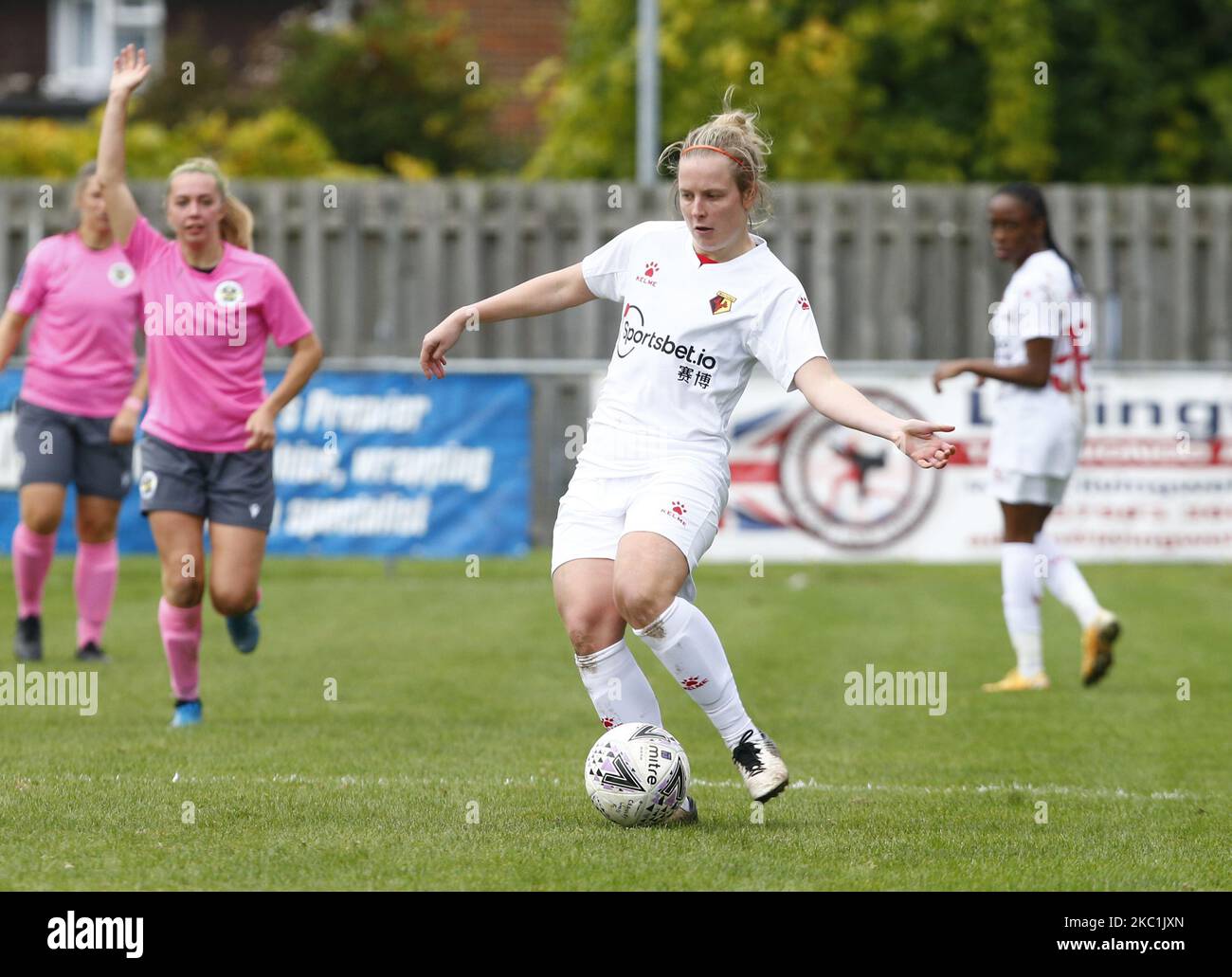 Anne Meiwald di Watford Ladies durante la fa Women's National League - Southern Premier Division match tra Crawley Wasps Ladies e Watford Ladies a Horley Town il 11 ottobre 2020 a Horley, Inghilterra (Photo by Action Foto Sport/NurPhoto) Foto Stock