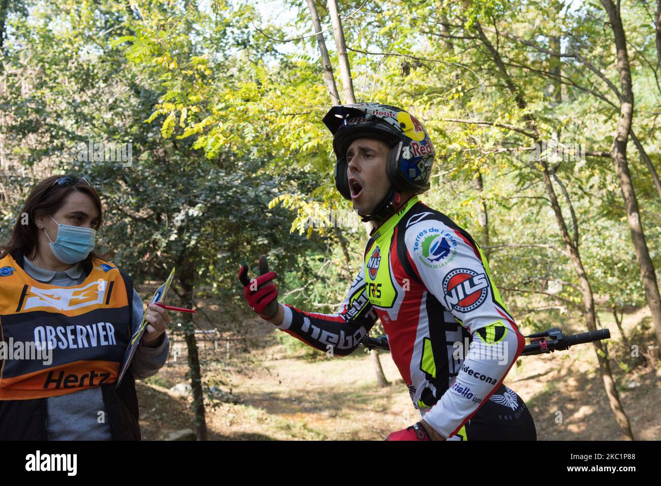 FIM TrialGP World Championships; Adam Raga Sans, TRRS Team, in azione durante i FIM TrialGp World Championships a Lazzate, Italia, il 10 ottobre 2020. (Foto di massimo Bertolini/NurPhoto) Foto Stock