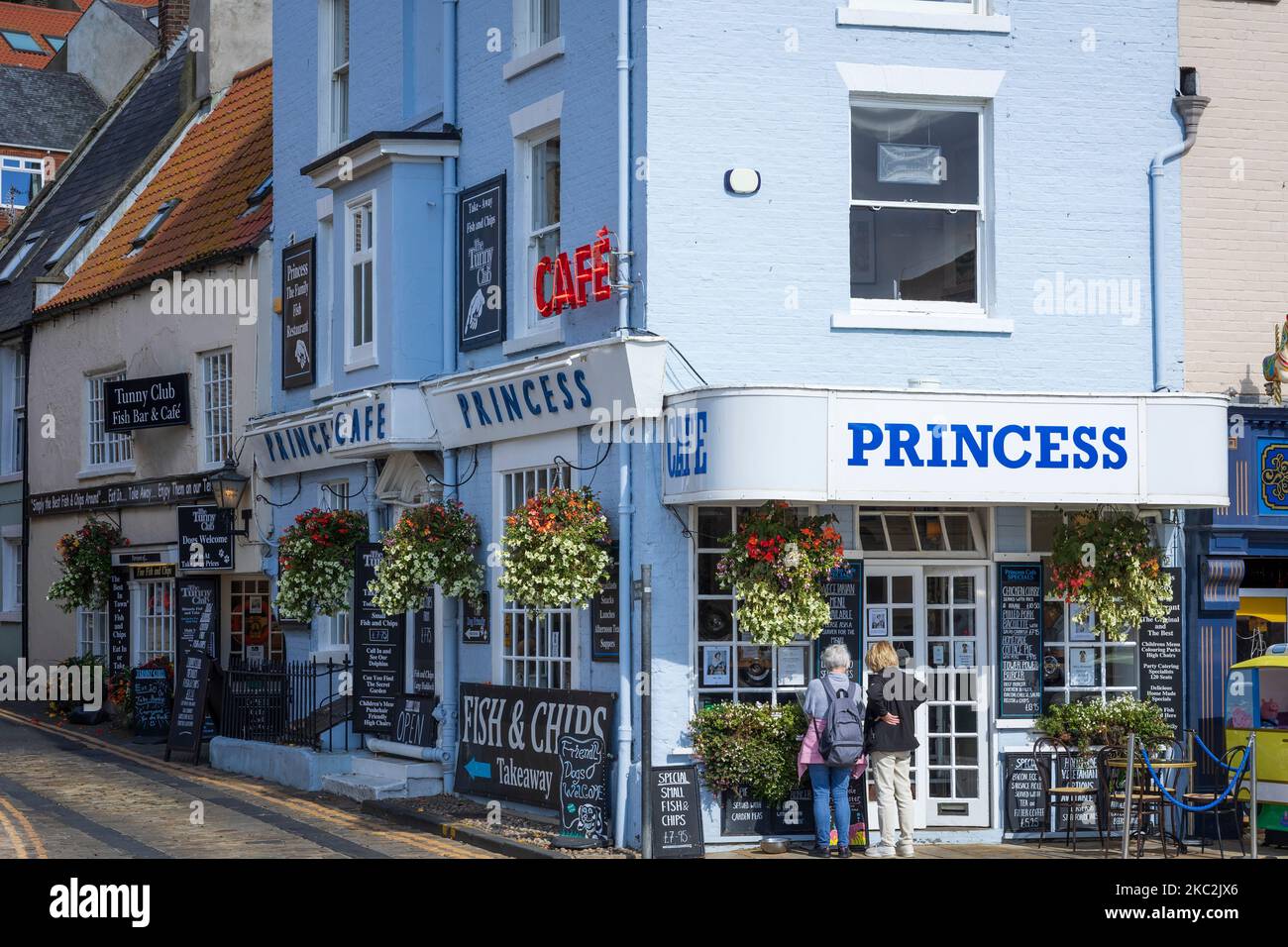 Princess Fish and Chips Shop Scarborough North Yorkshire Inghilterra Foto Stock