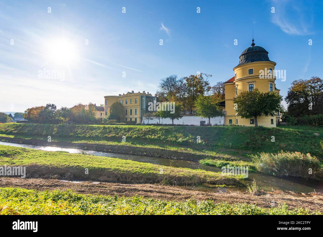 Judenau-Baumgarten: Castello di Judenau, fiume Große Tulln a Wienerwald, boschi di Vienna, Niederösterreich, bassa Austria, Austria Foto Stock