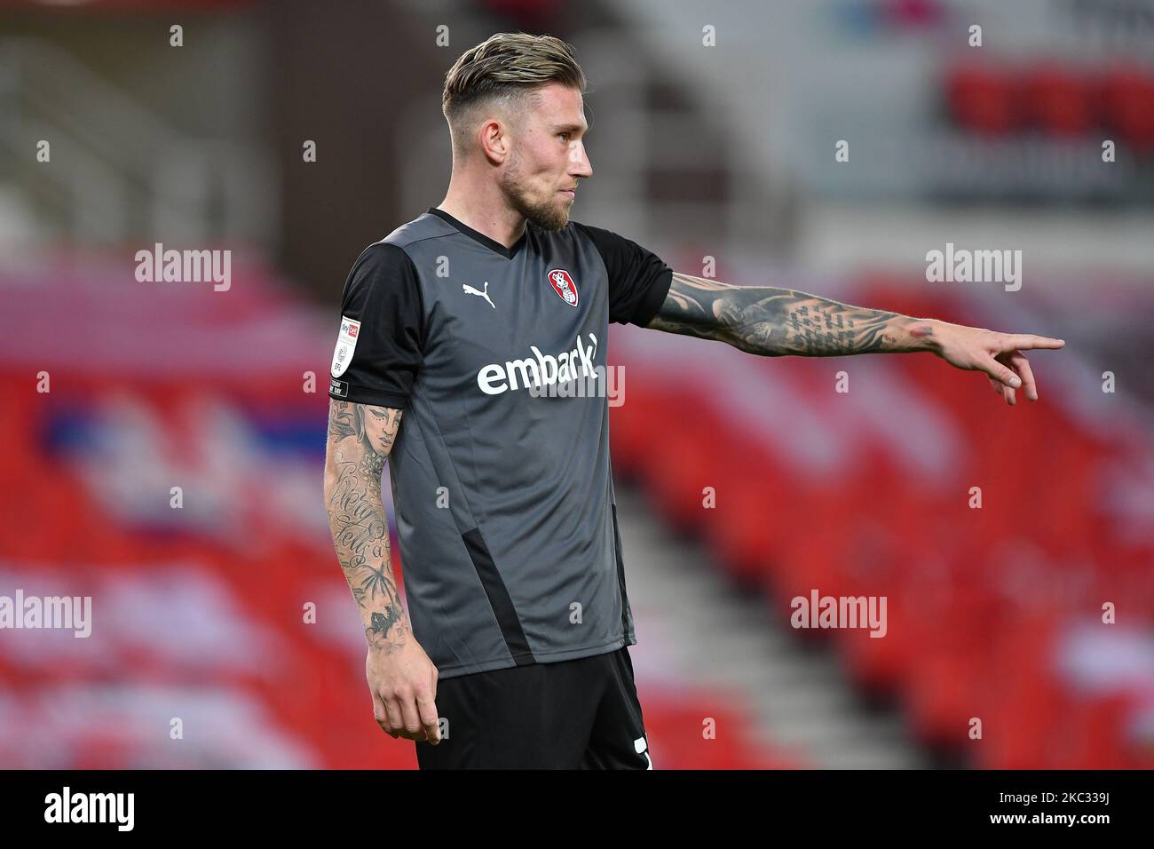 Angus MacDonald di Rotherham United durante la partita del Campionato Sky Bet tra Stoke City e Rotherham United al Britannia Stadium, Stoke-on-Trent sabato 31st ottobre 2020. (Foto di Jon Hobley/MI News/NurPhoto) Foto Stock