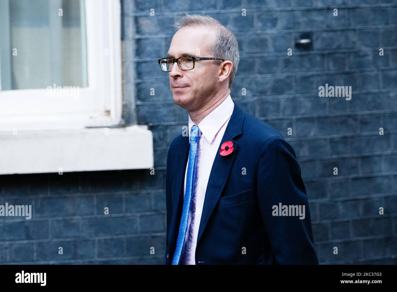 Jonathan Hellewell, consigliere speciale per le comunità religiose del primo ministro Boris Johnson, arriva a Downing Street a Londra, in Inghilterra, il 2 novembre 2020. (Foto di David Cliff/NurPhoto) Foto Stock