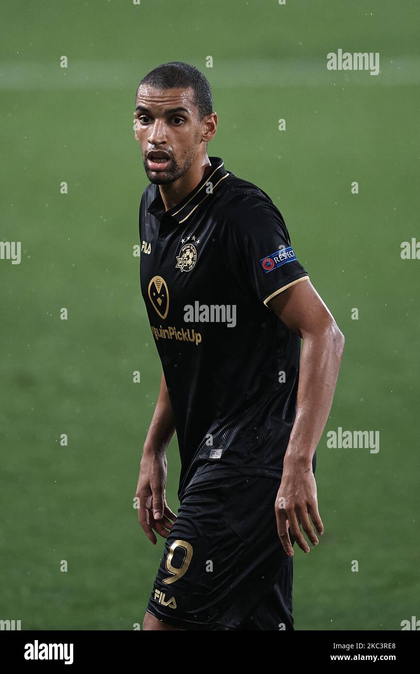 Nick Blackman di Maccabi Tel Aviv guarda durante la partita di tappa di UEFA Europa League Group i tra Villarreal CF e Maccabi Tel-Aviv FC a Estadio de la Ceramica il 5 novembre 2020 a Villareal, Spagna. (Foto di Jose Breton/Pics Action/NurPhoto) Foto Stock