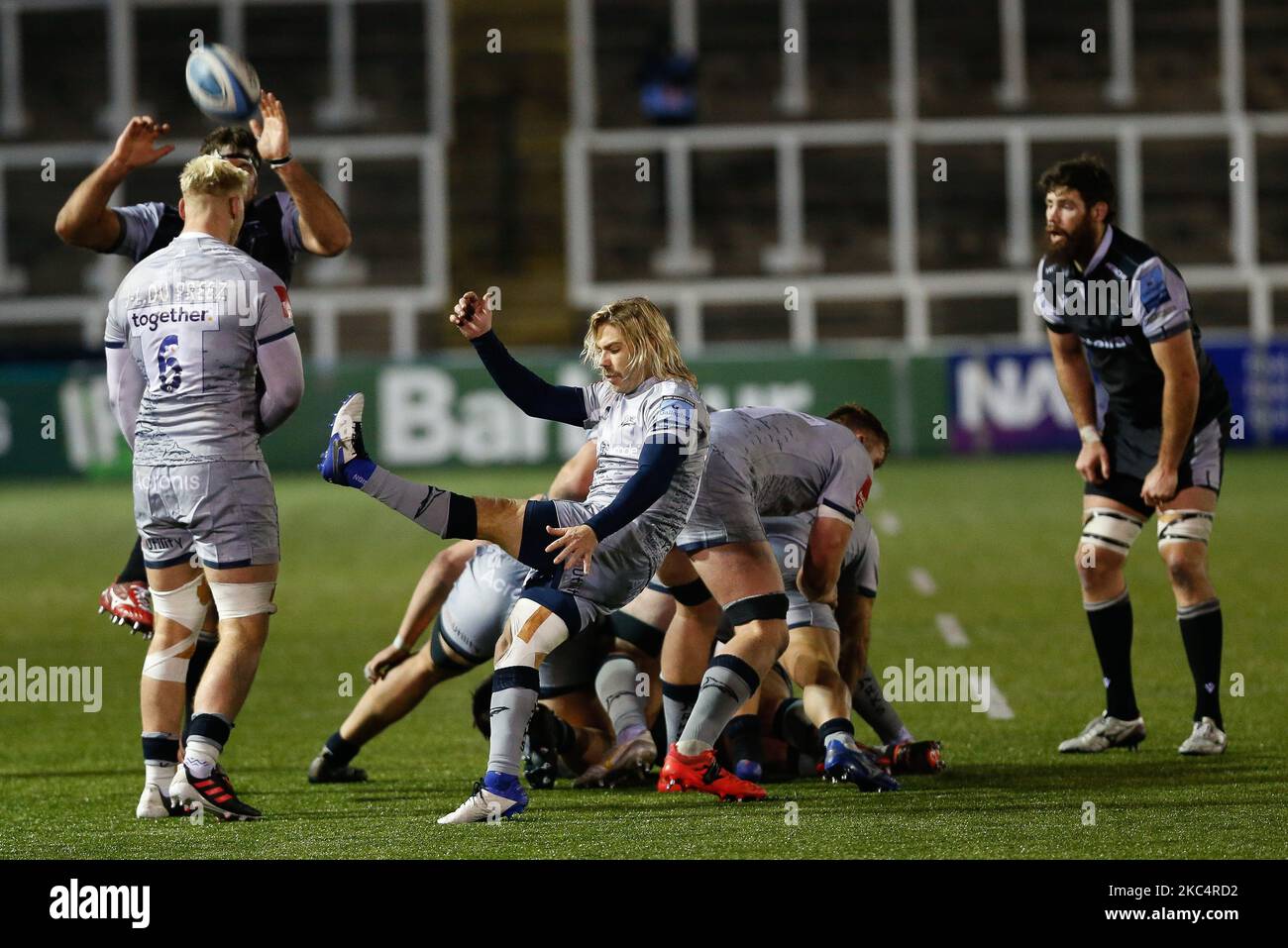 La FAF de Clerk sgomenta durante la partita Gallagher Premiership tra i Falcons di Newcastle e i saldi squali a Kingston Park, Newcastle, venerdì 27th novembre 2020. (Foto di Chris Lishman/MI News/NurPhoto) Foto Stock