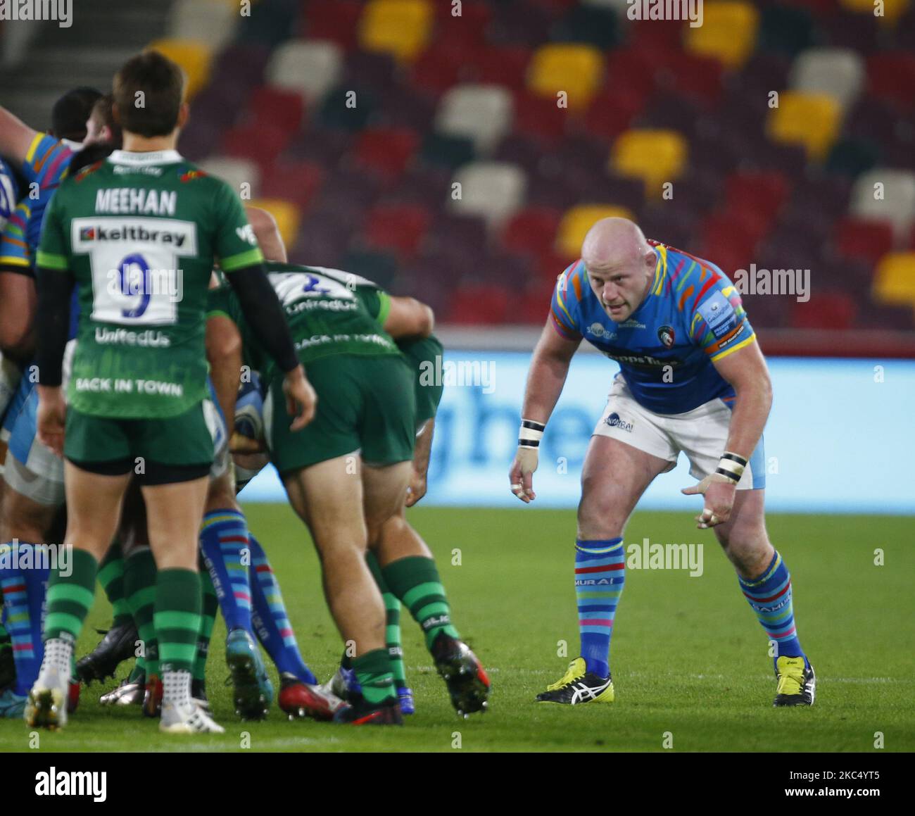DaN Cole di Leicester Tigers durante la premiazione Gallagher tra Londra irlandese e Leicester Tigers al Brentford Community Stadium , Brentford, Regno Unito il 29th novembre 2020 (Photo by Action Foto Sport/NurPhoto) Foto Stock