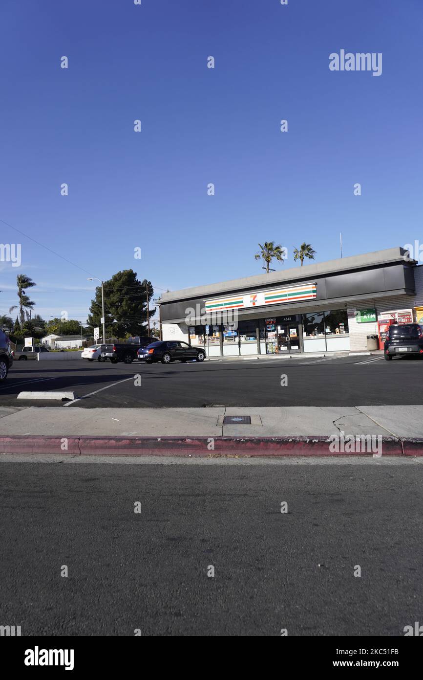 Un'immagine verticale della caffetteria Street a West Los Angeles Foto Stock
